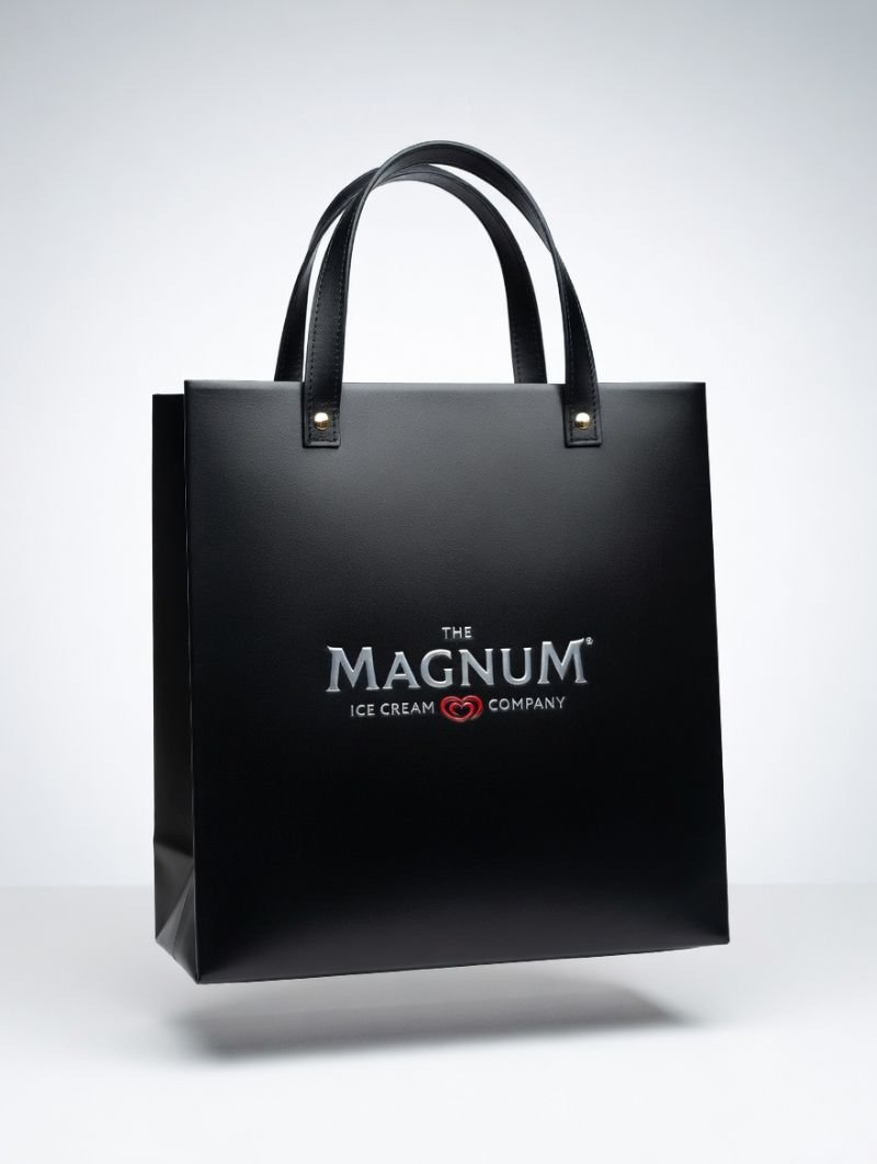 Magnum branded black leather corporate bag